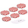Set van 6 deksels en etiketten voor 370g jampotten