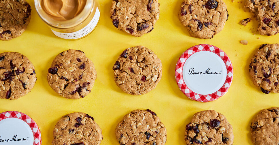 Haver-pinda cookies met cranberry en banaan